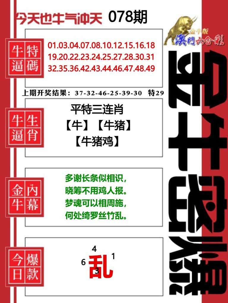 078期金牛密爆[图]