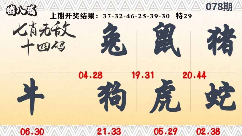 078期七肖无敌14码[图]
